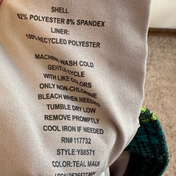 ZeroXPosur Tropical Leaf Print Drawstring Waist Swim Shorts Sz L - Picture 7 of 9